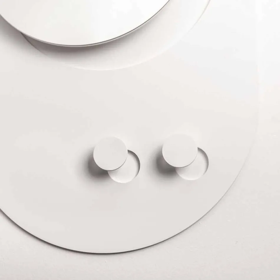 Cabide de parede moderno em aço com espelho Made in Italy - Pilippo Viadurini