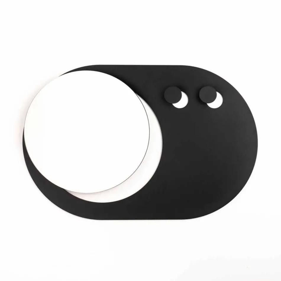 Cabide de parede moderno em aço com espelho Made in Italy - Pilippo Viadurini