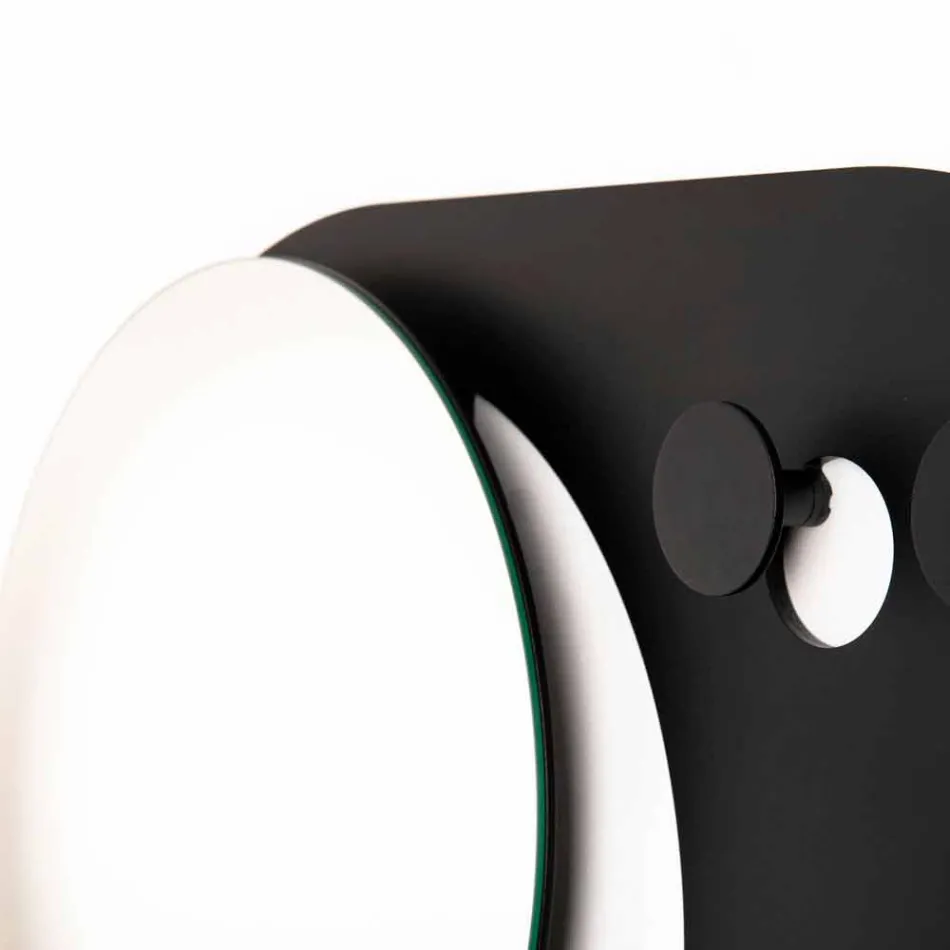 Cabide de parede moderno em aço com espelho Made in Italy - Pilippo Viadurini