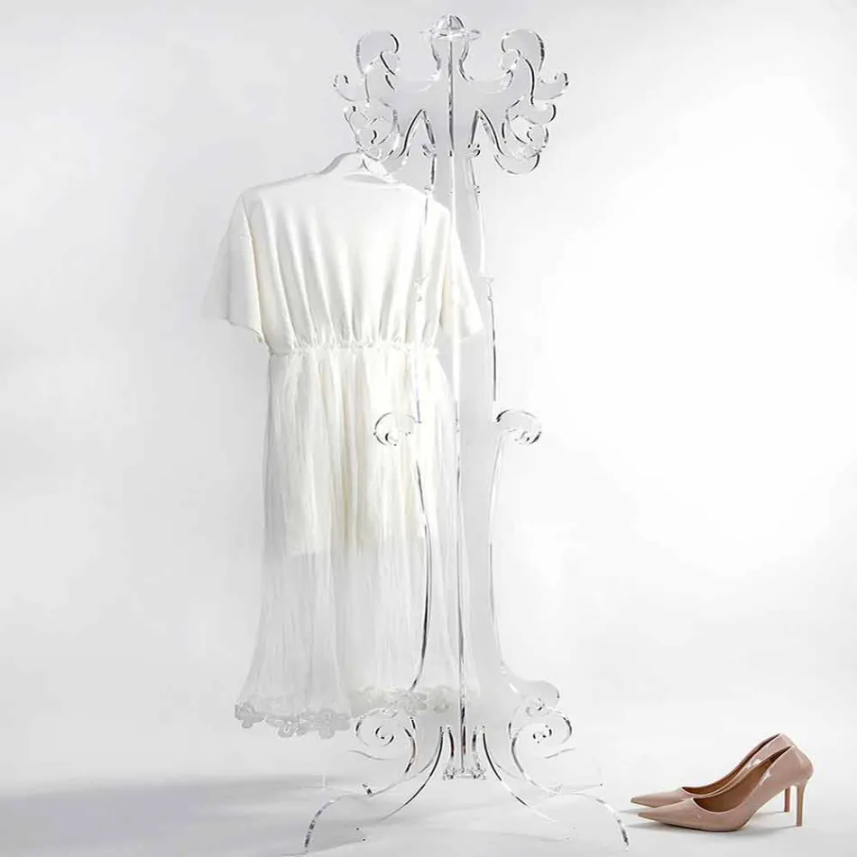 Cabideiro piso, design clássico, em plexiglass Giave Viadurini