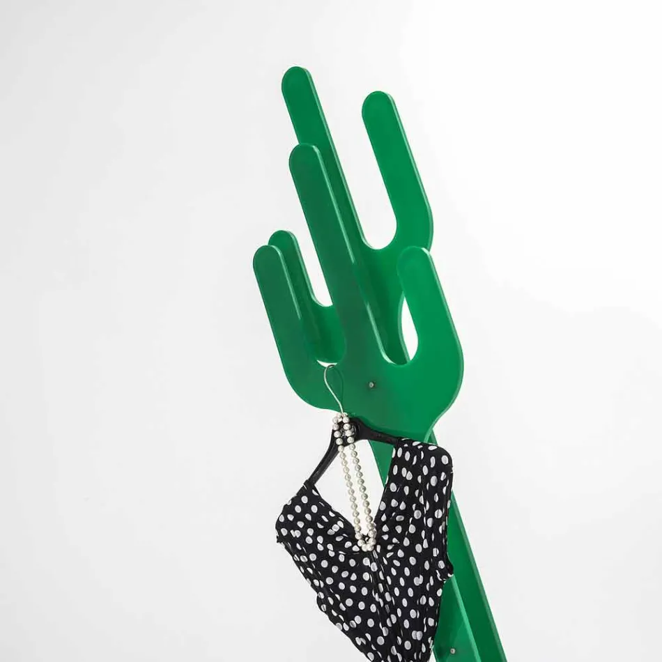 Cabide contemporâneo verde design Cactus, feito na Itália Viadurini