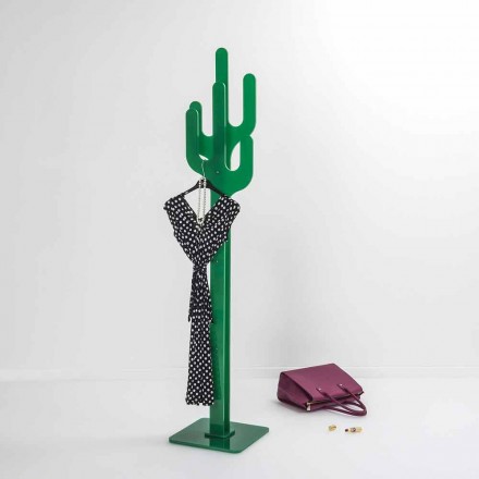 Cabide contemporâneo verde design Cactus, feito na Itália Viadurini