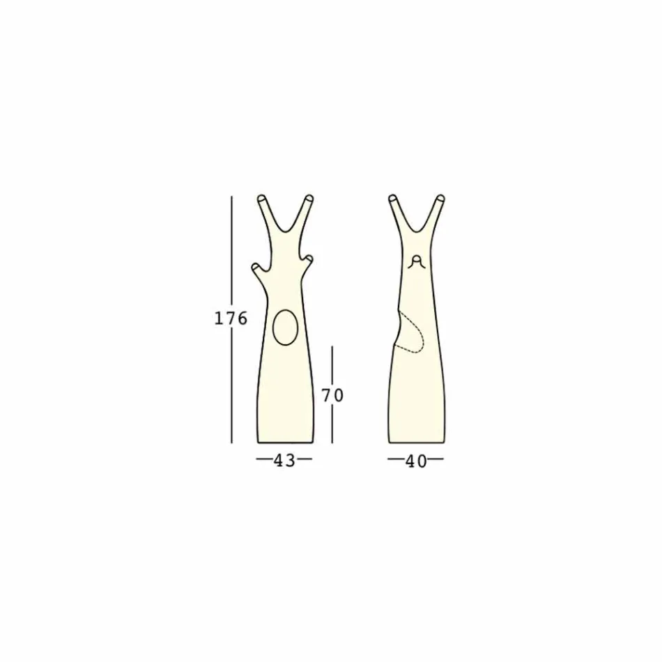 Cabide Luminous Coat em Polietileno com Luz LED Fabricado na Itália - Oldia Viadurini