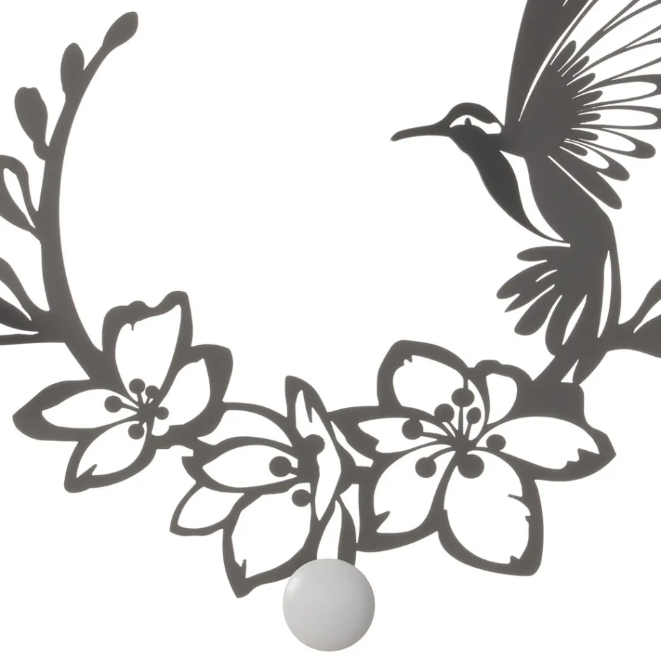 Cabide de Ferro com Decoração de Beija-flor Fabricado na Itália - Chave Viadurini
