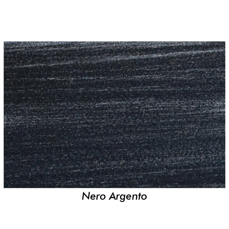 Cabide tubular de ferro com acabamento preto prateado fabricado na Itália - Puntina Viadurini