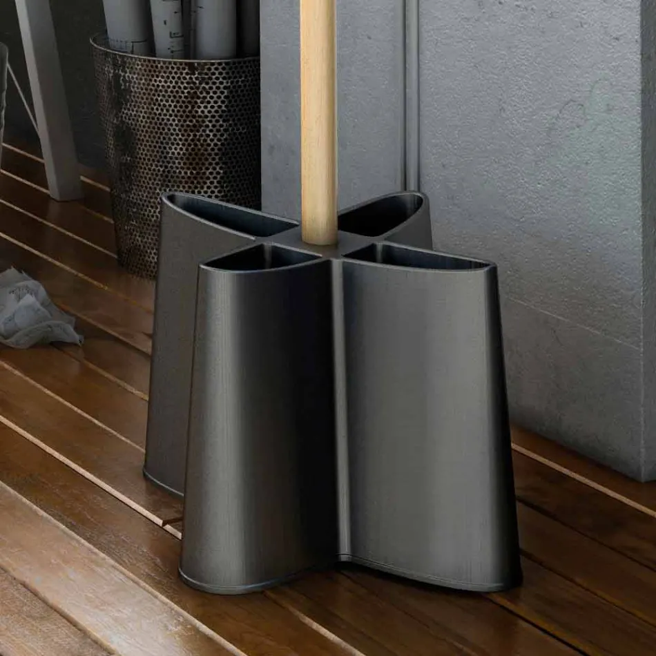 Porta guarda-chuva de faia natural e polipropileno Nurri Viadurini