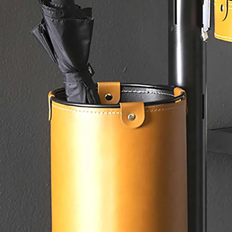 Cabide de couro de design moderno em couro Made in Italy - Adelfo Viadurini