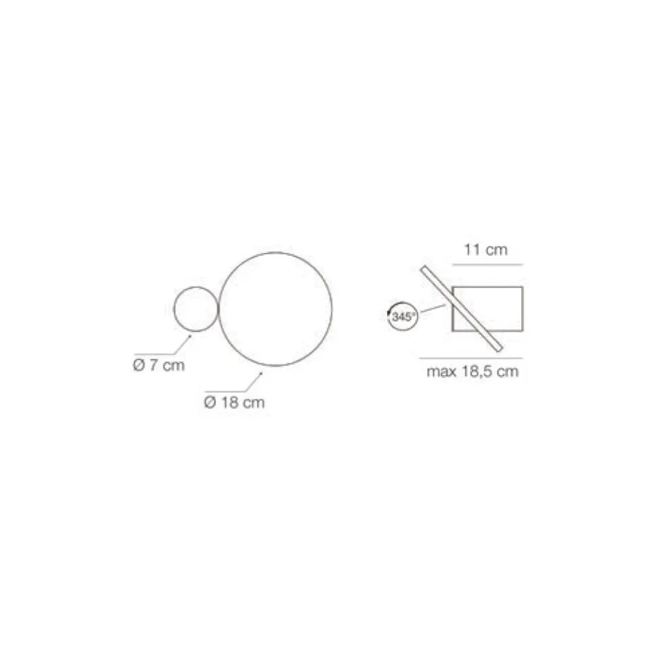 Luminária de parede giratória de metal 345° fabricada na Itália - Lumi Viadurini