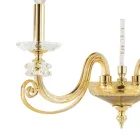 Candeeiro de Parede 2 Luzes em Vidro Soprado e Cristal Óptico de Luxo Clássico - Cassea Viadurini