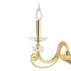 Lâmpada de parede com 3 luzes de vidro soprado e cristal óptico de luxo clássico - Cassea Viadurini