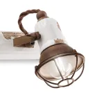 Luminária de Parede com 2 Focos Industriais Artesanais em Ferro e Cerâmica - Loft Viadurini