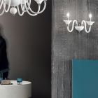 Candeeiro de parede com 2 luzes em vidro artesanal italiano estilo clássico - Mindful Viadurini