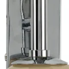 Lumira - Arandela de parede com duas lâmpadas e placa vertical em vidro e metal, fabricada na Itália. Viadurini