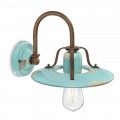 Gladys country spotlight applique em metal e cerâmica by Ferroluce