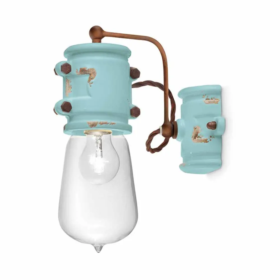 Refletor de estilo urbano Applique em cerâmica de artesanato Beth Ferroluce Viadurini