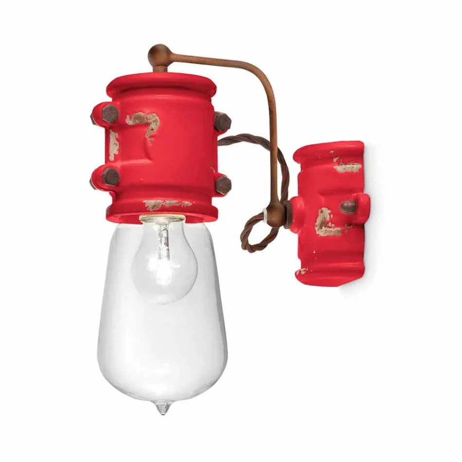 Refletor de estilo urbano Applique em cerâmica de artesanato Beth Ferroluce Viadurini