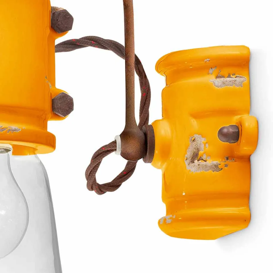 Refletor de estilo urbano Applique em cerâmica de artesanato Beth Ferroluce Viadurini