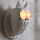 Arandela de parede 2 luzes em cerâmica branca mate Coruja de design moderno - coruja Viadurini
