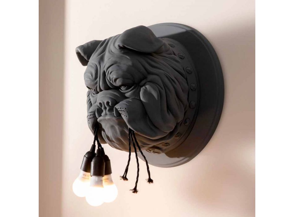 Arandela de parede com 3 luzes em cerâmica cinza ou branca design moderno - Dogbull Viadurini
