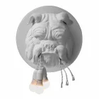 Arandela de parede com 3 luzes em cerâmica cinza ou branca design moderno - Dogbull Viadurini