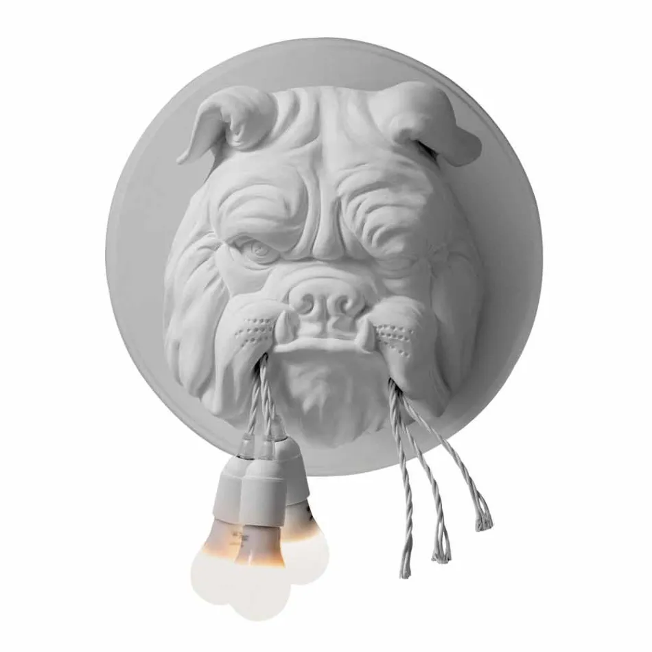 Arandela de parede com 3 luzes em cerâmica cinza ou branca design moderno - Dogbull Viadurini