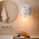 Arandela de parede com 3 luzes em cerâmica cinza ou branca design moderno - Dogbull Viadurini