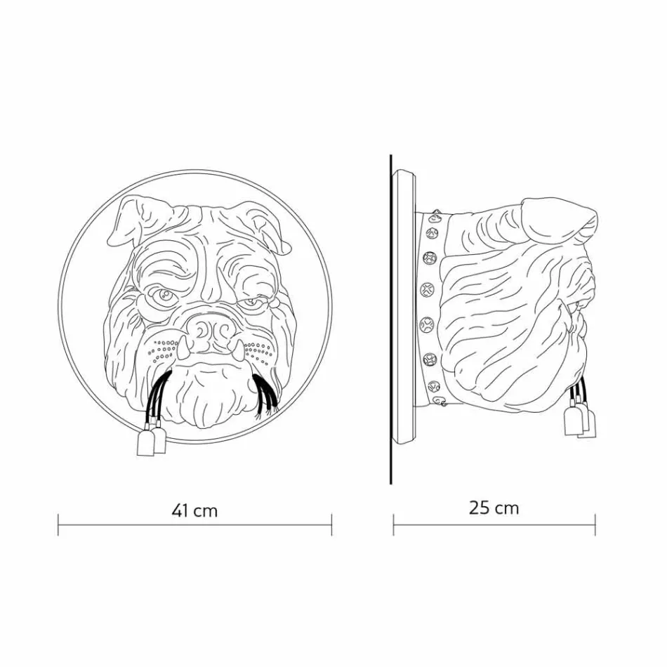 Arandela de parede com 3 luzes em cerâmica cinza ou branca design moderno - Dogbull Viadurini