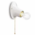 Luminária de parede de cerâmica branca Trieste made in Italy by Ferroluce Viadurini