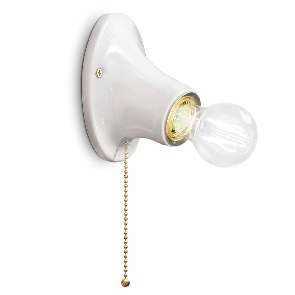 Luminária de parede de cerâmica branca Trieste made in Italy by Ferroluce Viadurini