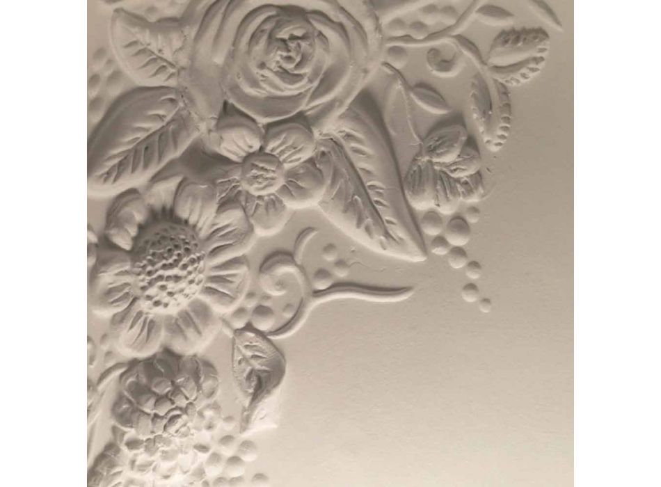 Apliques de Parede em Cerâmica Branca Mate com Flores Decorativas - Fluxo Viadurini