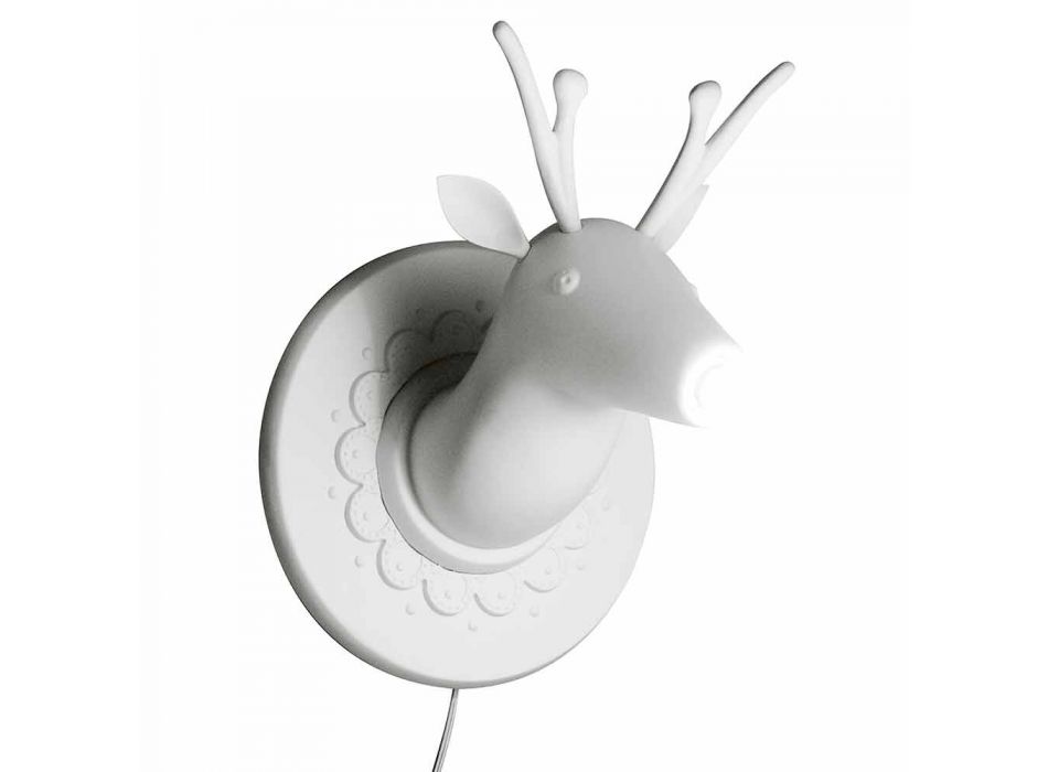 Apliques de Parede em Cerâmica Branca Matt Design Moderno em Cervo - Memento Viadurini