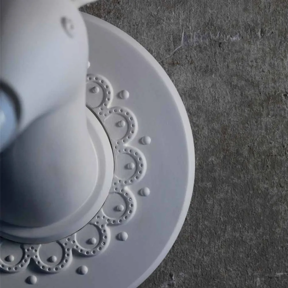 Apliques de Parede em Cerâmica Branca Matt Design Moderno em Cervo - Memento Viadurini