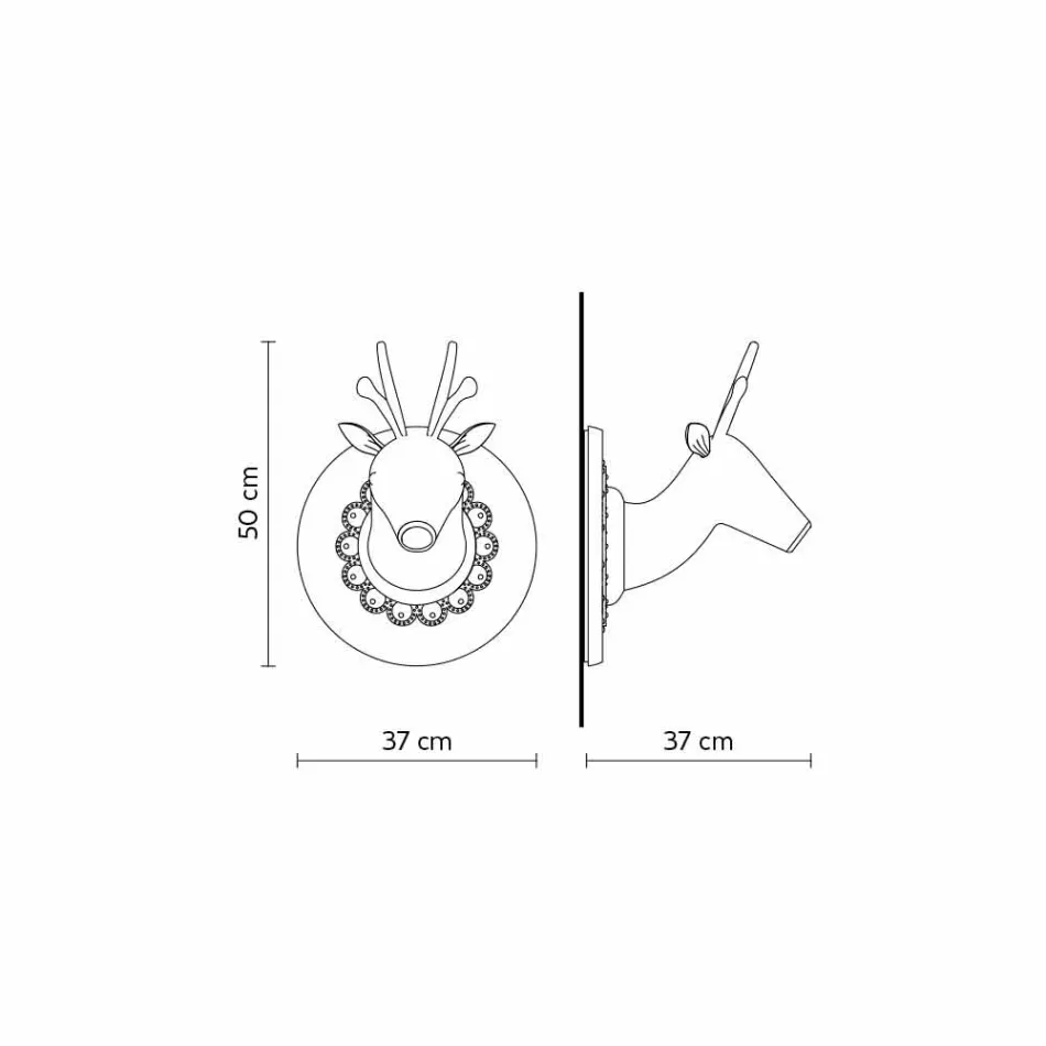 Apliques de Parede em Cerâmica Branca Matt Design Moderno em Cervo - Memento Viadurini