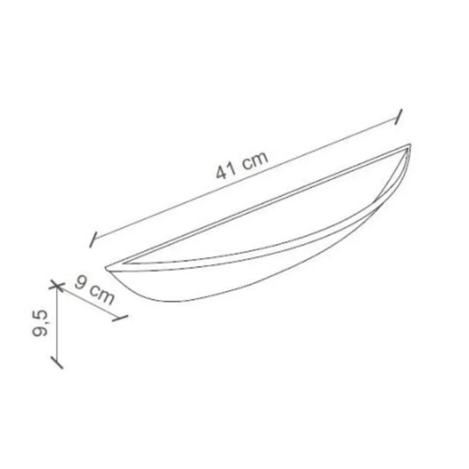 Arandela Meia Lua com 2 Luzes em Cerâmica Decorada à Mão - Trieste Viadurini