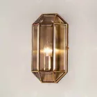 Candeeiro de parede artesanal em vidro e latão 1 ou 2 luzes - encadernado por Il Fanale Viadurini