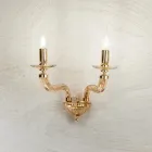 Candeeiro de Parede Clássico 2 Luzes em Vidro Rigaton Feito à Mão e Metal - Fievole Viadurini