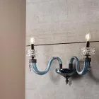 Candeeiro de Parede Clássico 2 Luzes Feito à Mão em Vidro Luxo Feito na Itália - Salina Viadurini