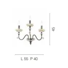 Candeeiro de Parede Clássico 3 Luzes em Porcelana e Vidro Soprado Luxo - Eteria Viadurini