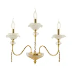 Candeeiro de parede clássico de 3 luzes em vidro, cristal e metal de luxo - Flandres Viadurini