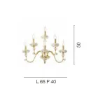 Candeeiro de Parede Clássico 6 Luzes em Porcelana e Vidro Soprado Luxo - Eteria Viadurini