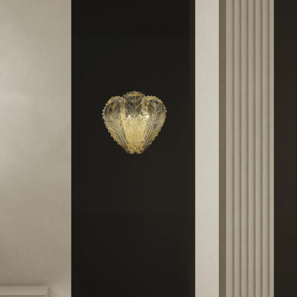 Candeeiro de parede clássico em vidro veneziano e metal fabricado na Itália - Artemide Viadurini