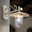 Lâmpada de parede externa de alumínio decorada clássica pintada à mão - Gênova Viadurini