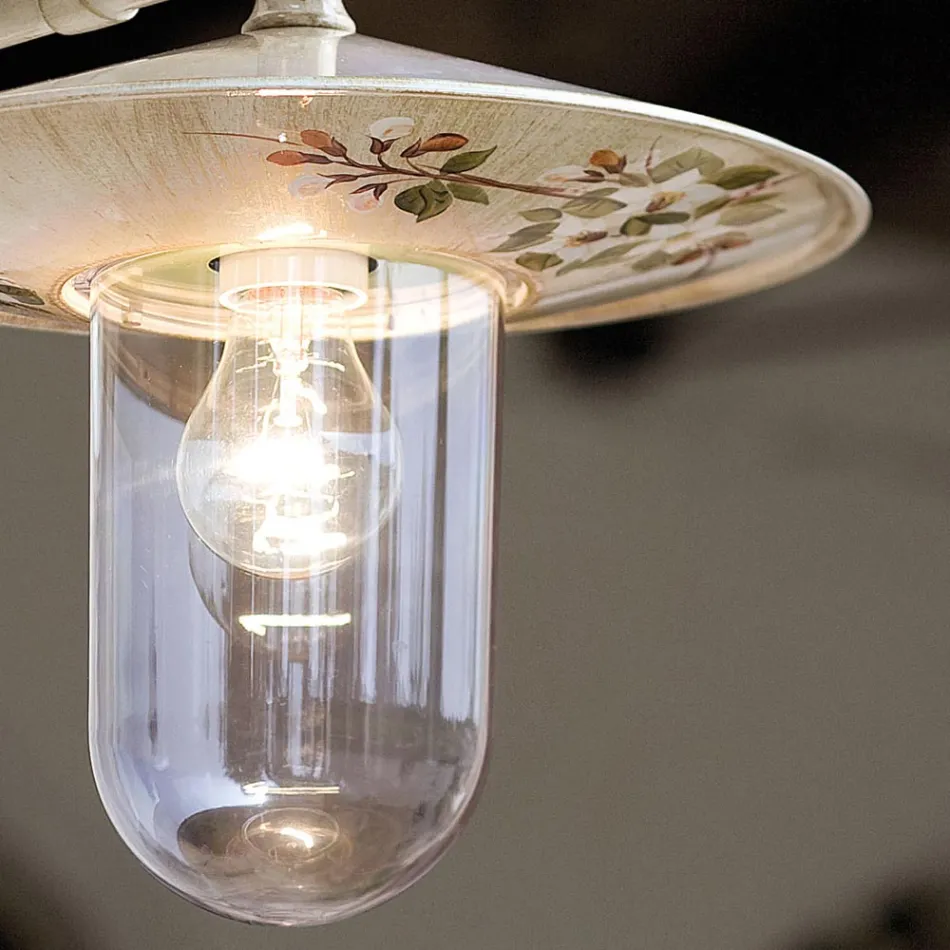 Lâmpada de parede externa de alumínio decorada clássica pintada à mão - Gênova Viadurini