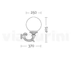 Candeeiro de parede exterior em alumínio fundido e esfera acrílica - Trovanero Viadurini