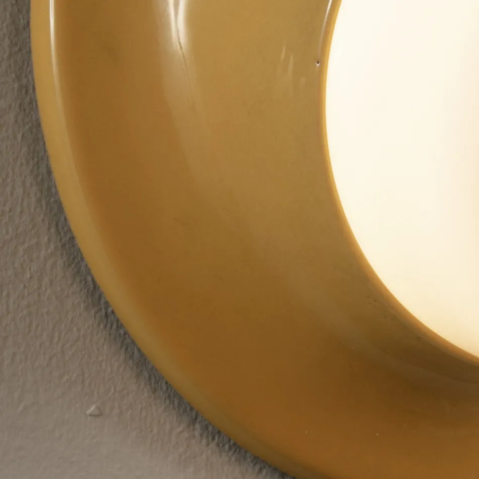 Candeeiro de parede exterior em majólica e vidro soprado fabricado na Itália - Toscot Swinger Viadurini