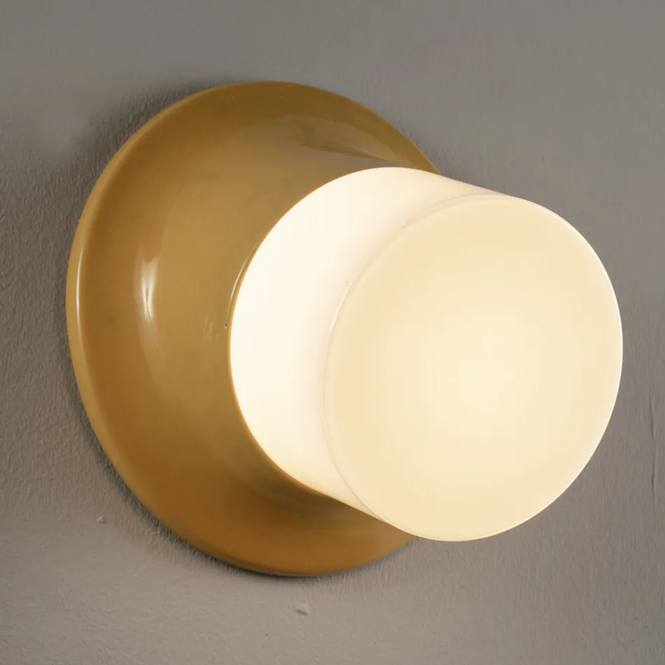 Candeeiro de parede exterior em majólica e vidro soprado fabricado na Itália - Toscot Swinger Viadurini