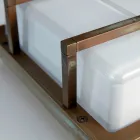 Luminária de parede externa em latão, soquete E27, estilo geométrico, fabricada na Itália - Cristal Viadurini