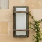 Luminária de parede externa em latão, soquete E27, estilo geométrico, fabricada na Itália - Cristal Viadurini