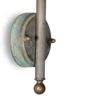 Luminária de parede externa Elfico em latão, vidro opalino e classificação IP44. Viadurini