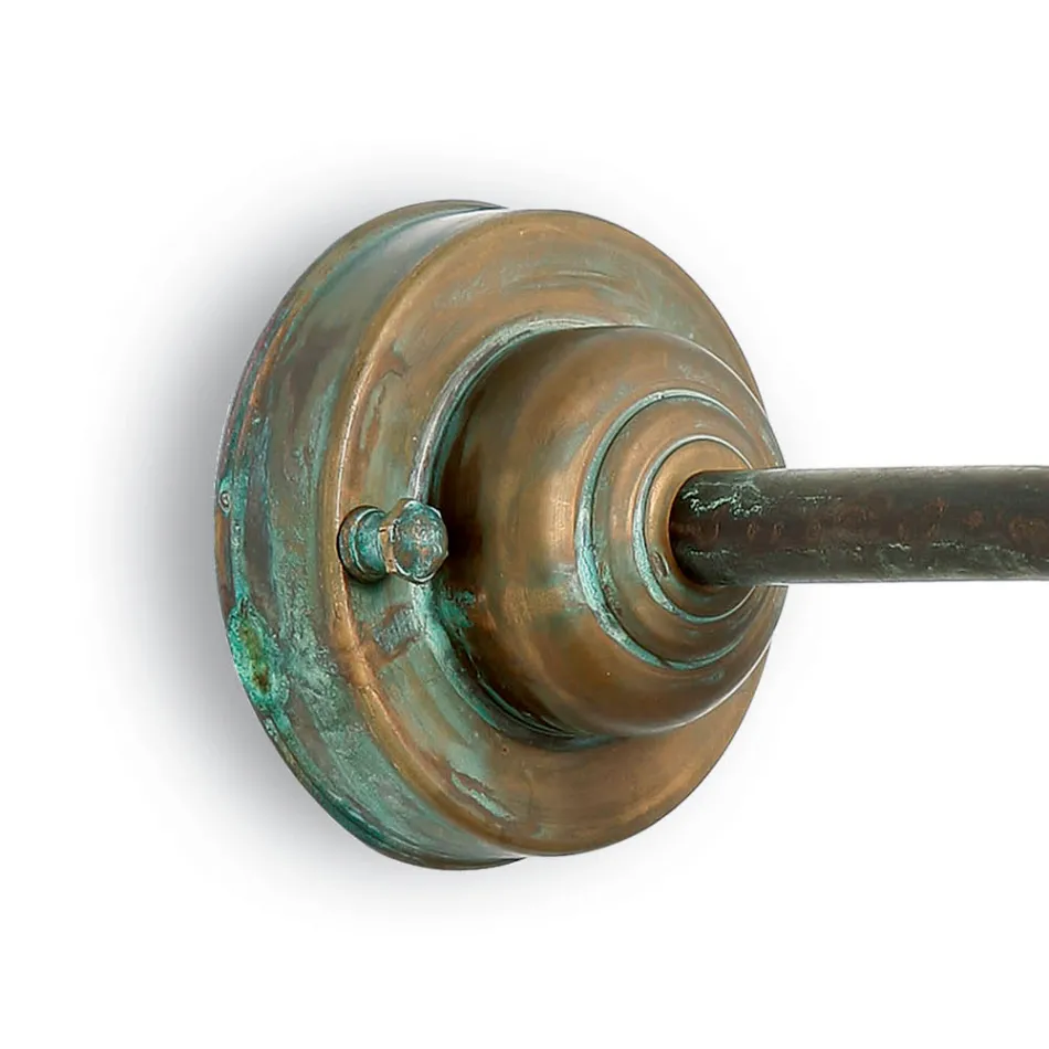 Arandela externa em latão, vidro opalino e IP44, fabricada na Itália - Drago Viadurini